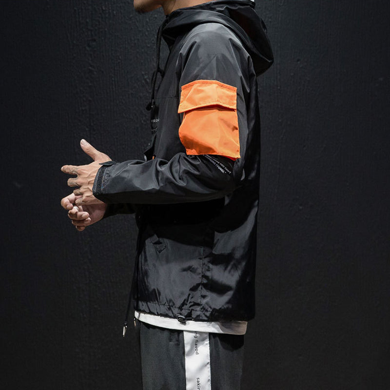 Wind-proof Hooded Pullover Hip Hop Loose Jacket