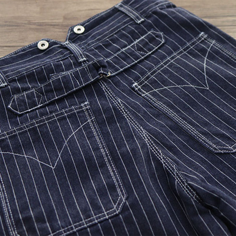 Vertical Stripe Straight Wide Leg Pants
