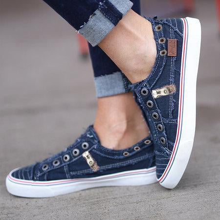 Women's Zipper Everyday Canvas Slip-On Sporty Sneakers