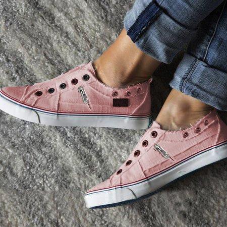 Women's Zipper Everyday Canvas Slip-On Sporty Sneakers