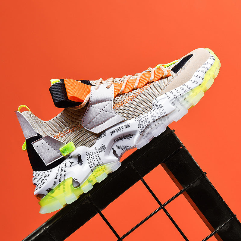 Graffiti Breathable Mesh Platform Casual Sneakers