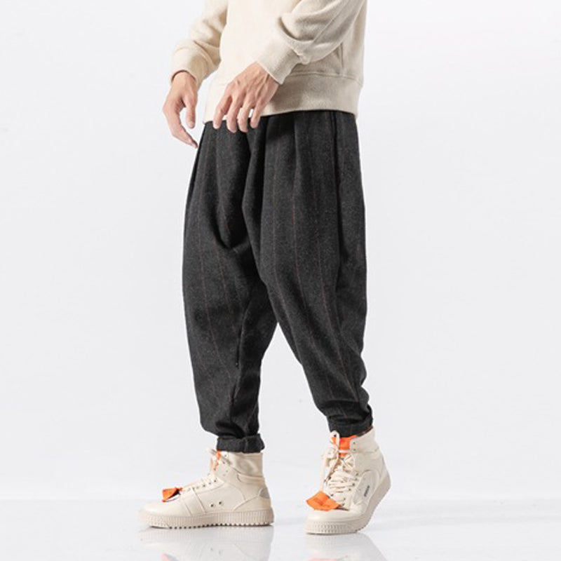 Japanese Thick Casual Plaid Trousers