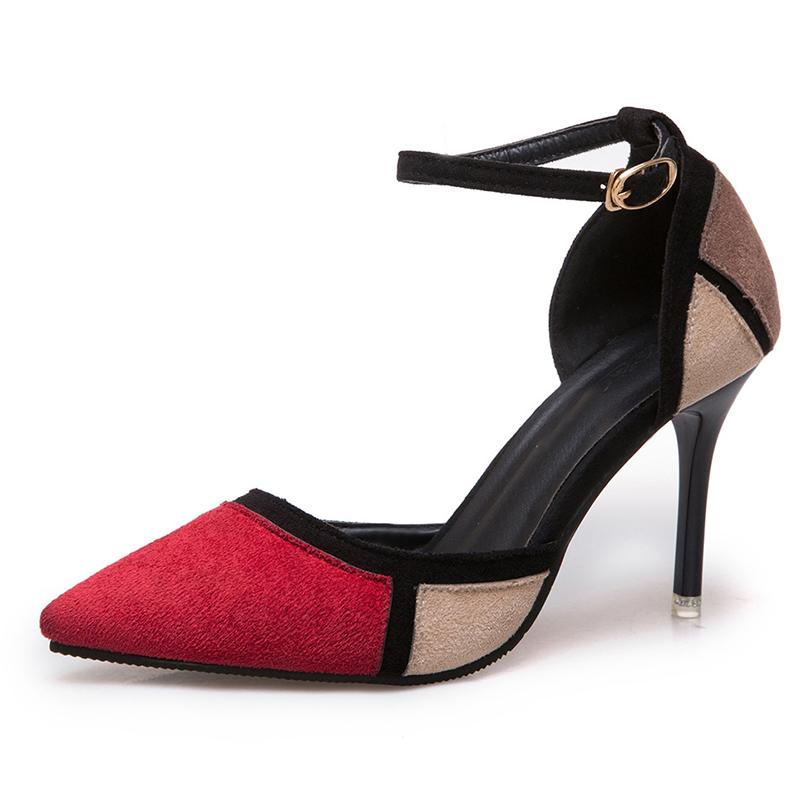 Panel Suede Color Block Stiletto Heel Heels