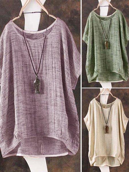Short Sleeve Bamboo Fiber Summer T-Shirt