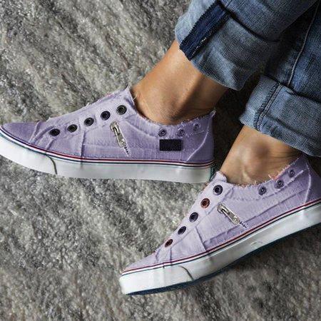 Women's Zipper Everyday Canvas Slip-On Sporty Sneakers