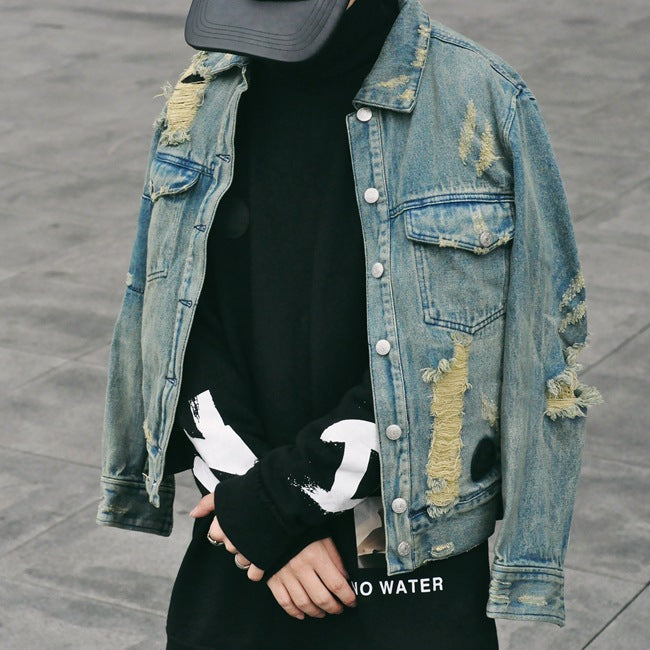 Graffiti Washed Denim Jacket