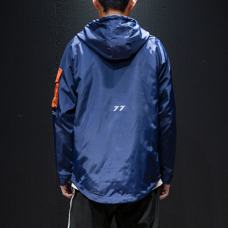 Wind-proof Hooded Pullover Hip Hop Loose Jacket