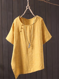 Casual Short Sleeve Round Neck Plus Size Tops