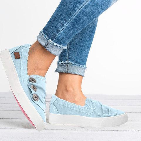 Women Casual Button Comfy Sneaker