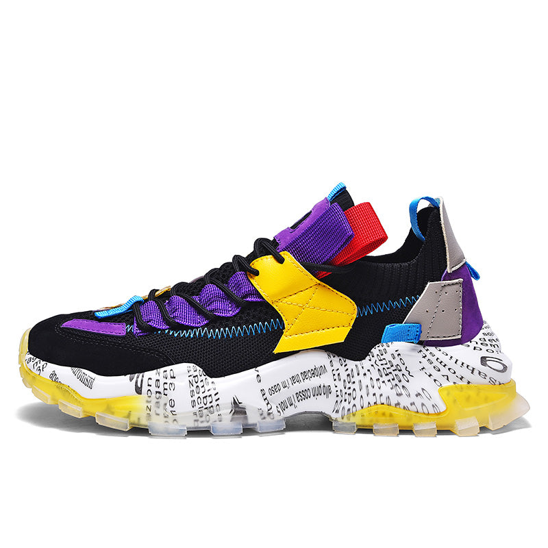 Graffiti Breathable Mesh Platform Casual Sneakers