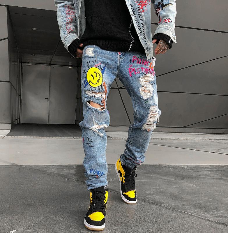 Smiley Graffiti Jeans