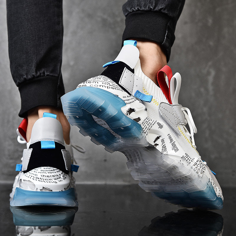 Graffiti Breathable Mesh Platform Casual Sneakers