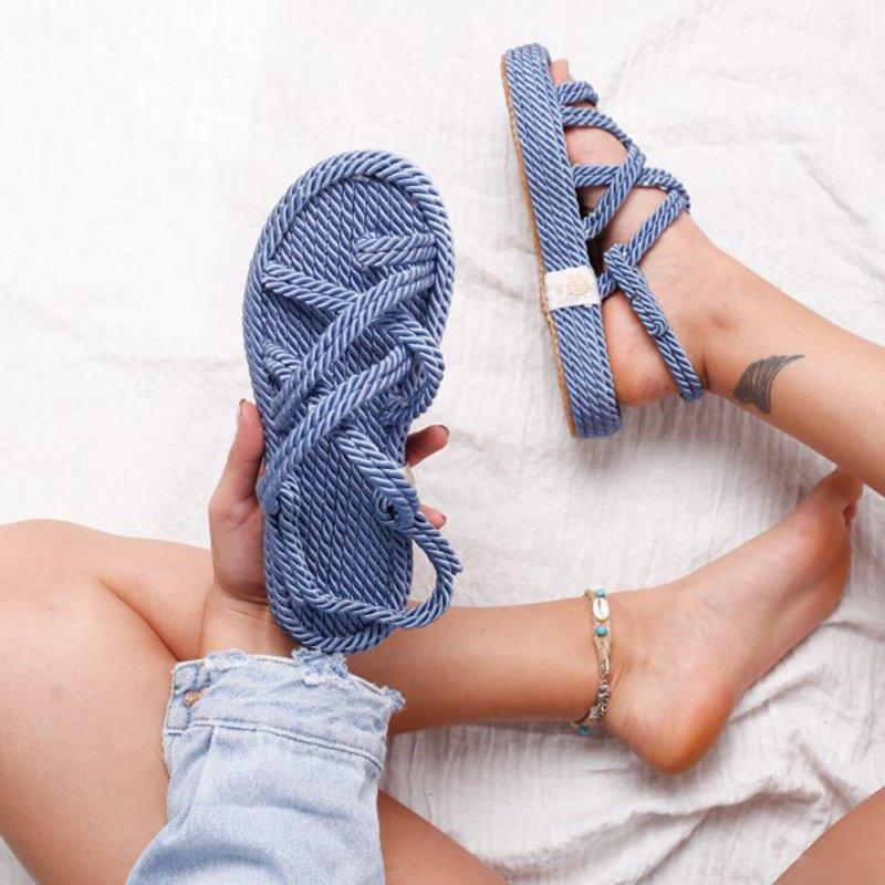 Women Criss Cross Lace-Up Casual Sandals