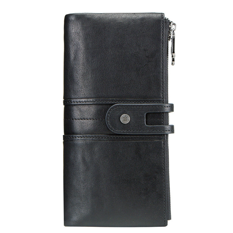 Real cowhide long women's wallet