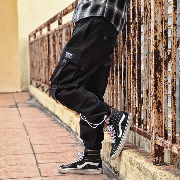 Japanese Big Pocket Straight Loose Overalls