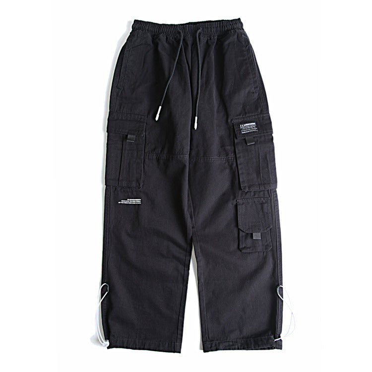 Japanese Big Pocket Straight Loose Overalls