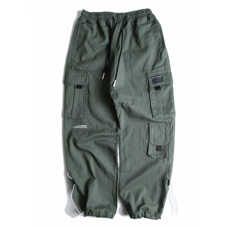 Japanese Big Pocket Straight Loose Overalls