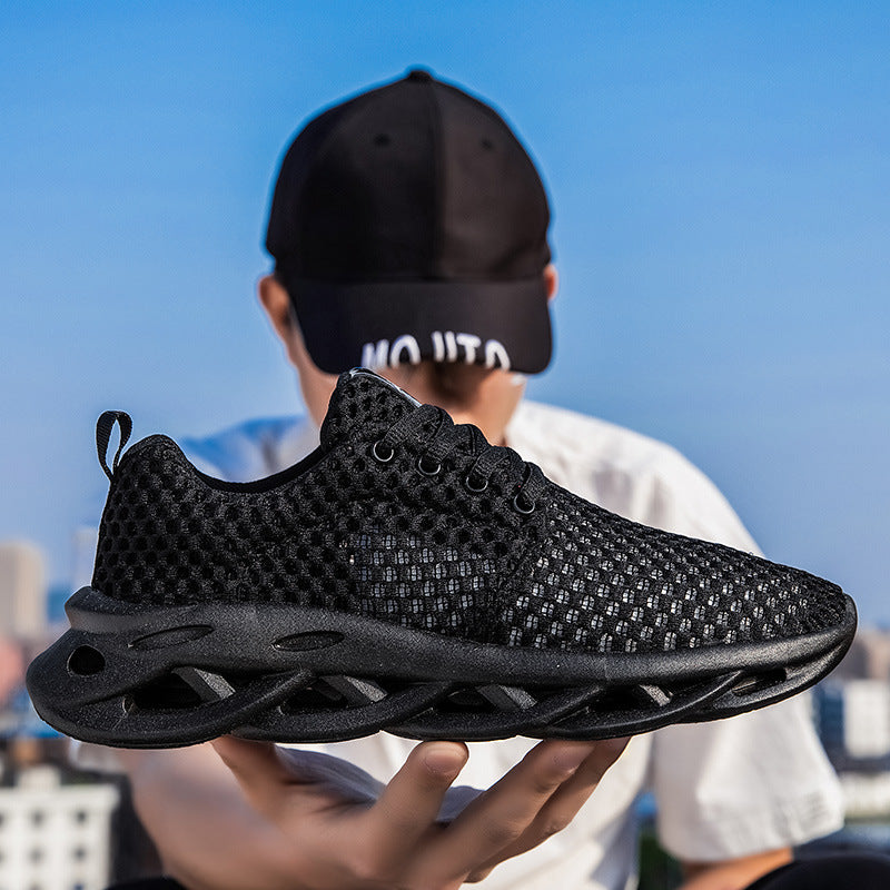 Openwork mesh sneakers