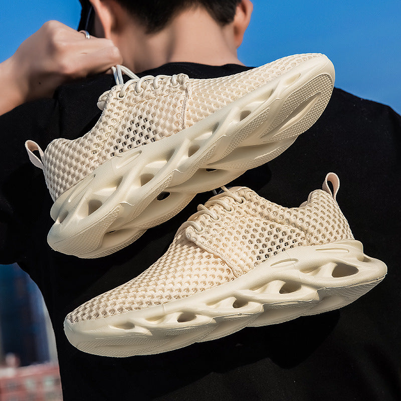 Openwork mesh sneakers