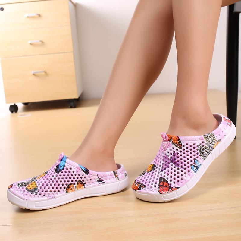 Women's Casual Garden Patten Print Hole Sandals & Slippers