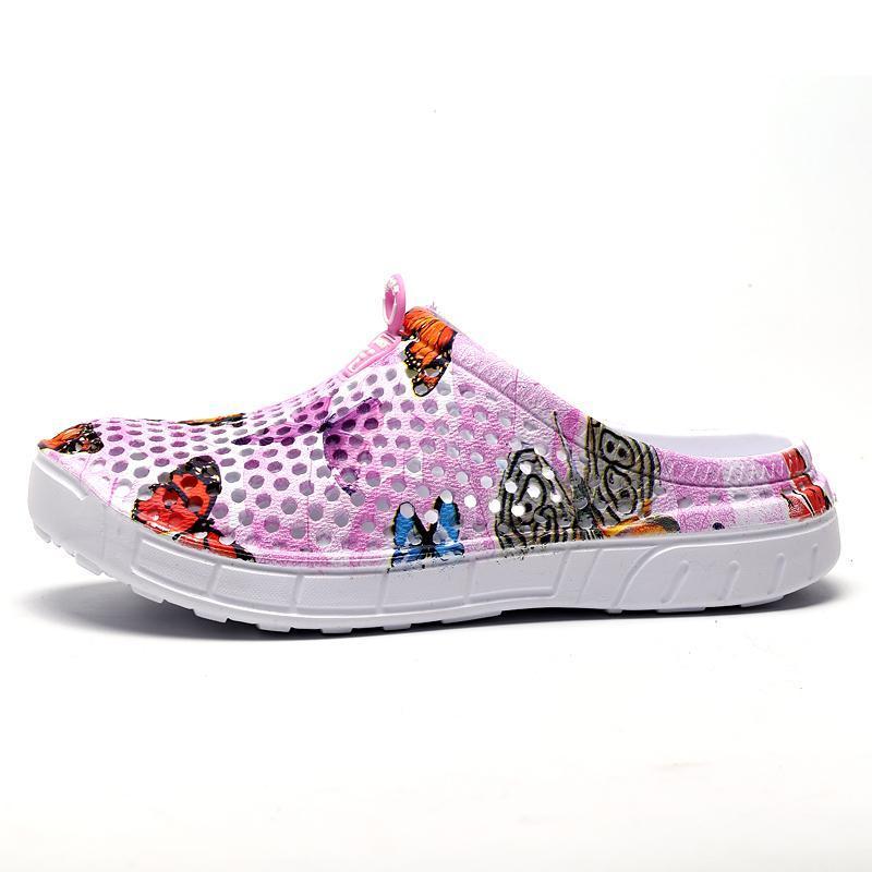 Women's Casual Garden Patten Print Hole Sandals & Slippers