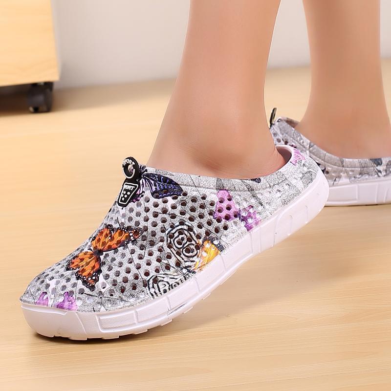Women's Casual Garden Patten Print Hole Sandals & Slippers
