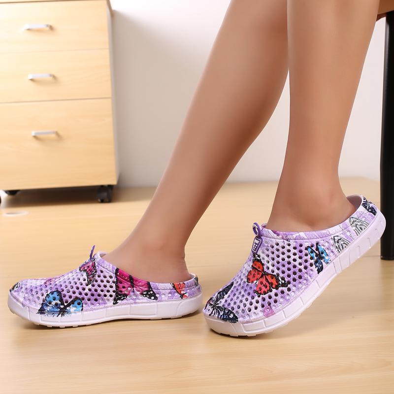 Women's Casual Garden Patten Print Hole Sandals & Slippers