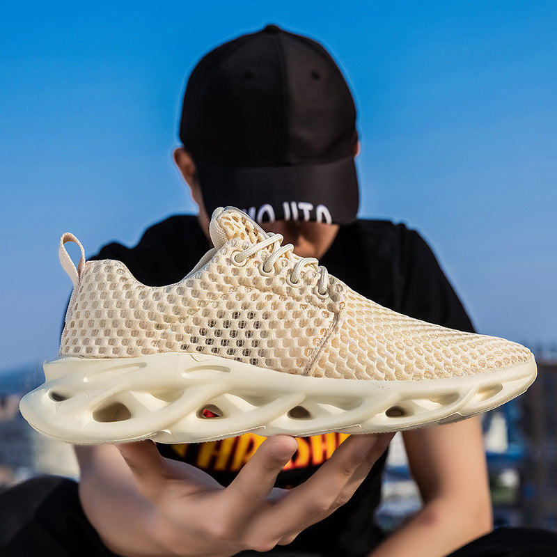 Openwork mesh sneakers