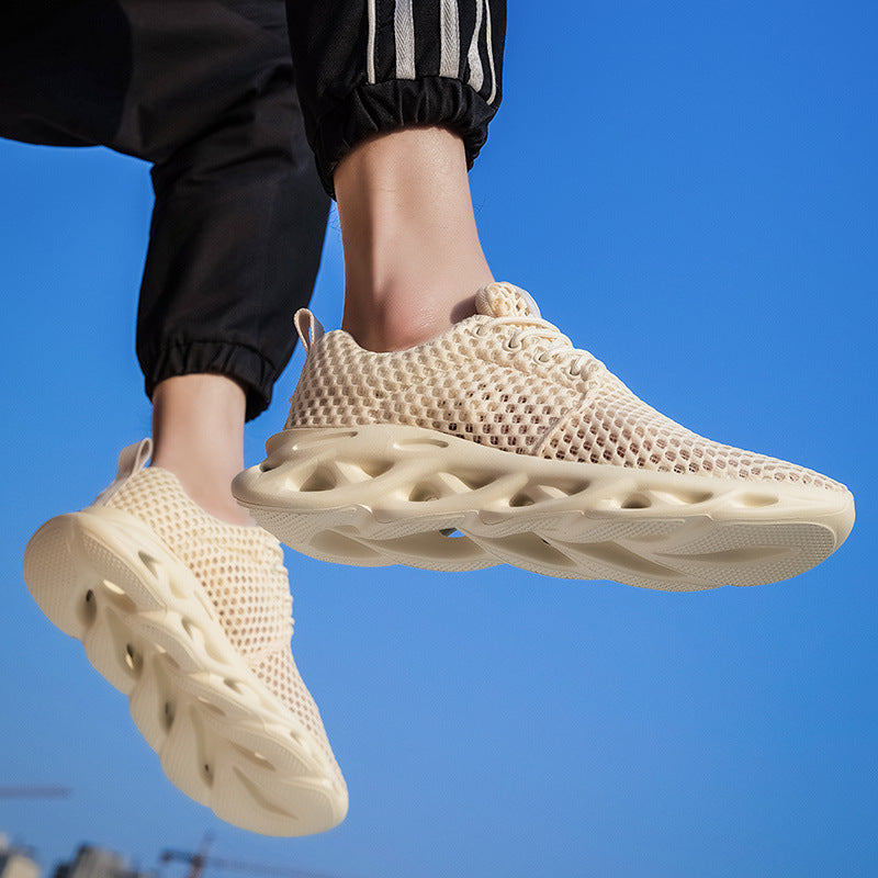 Openwork mesh sneakers