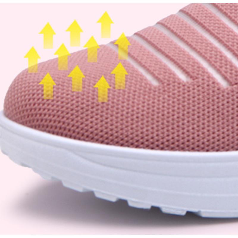 Women's Mesh Cushioned Slip On Platform Casual Flying Woven Shoes