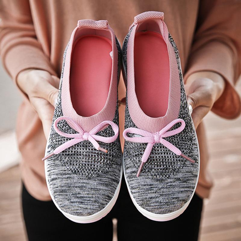 Women's Breathable Mesh Woven Sports Athletic Shoes