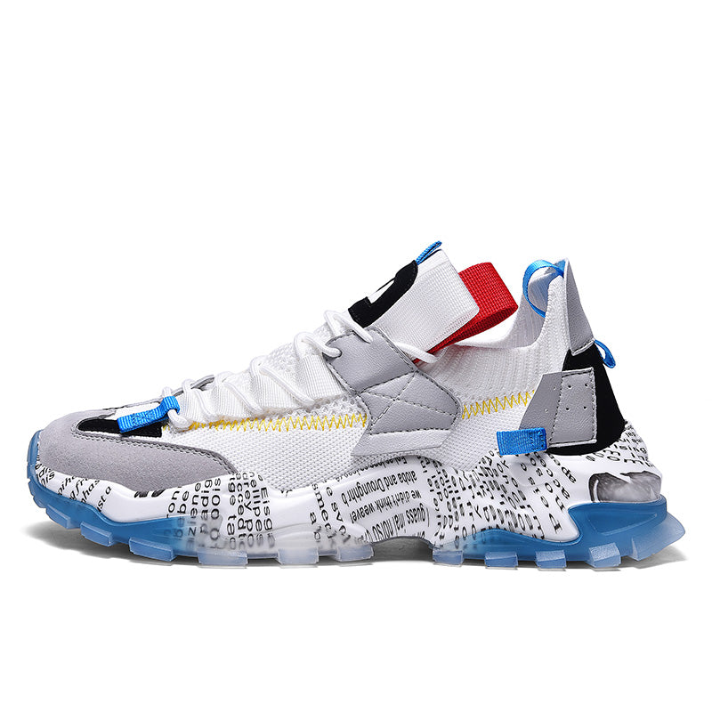 Graffiti Breathable Mesh Platform Casual Sneakers