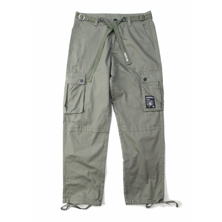 Japanese Multi-Pocket Drawstring Overalls