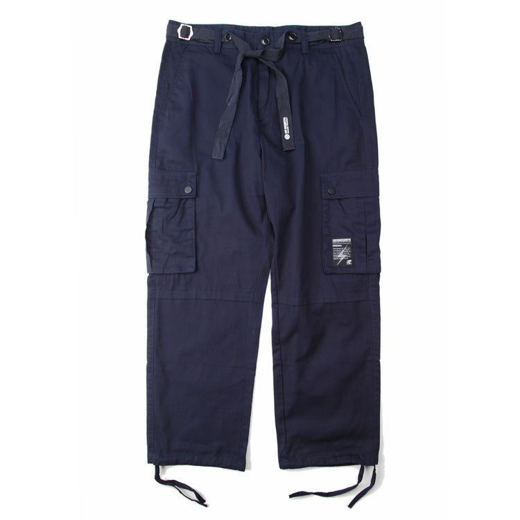 Japanese Multi-Pocket Drawstring Overalls