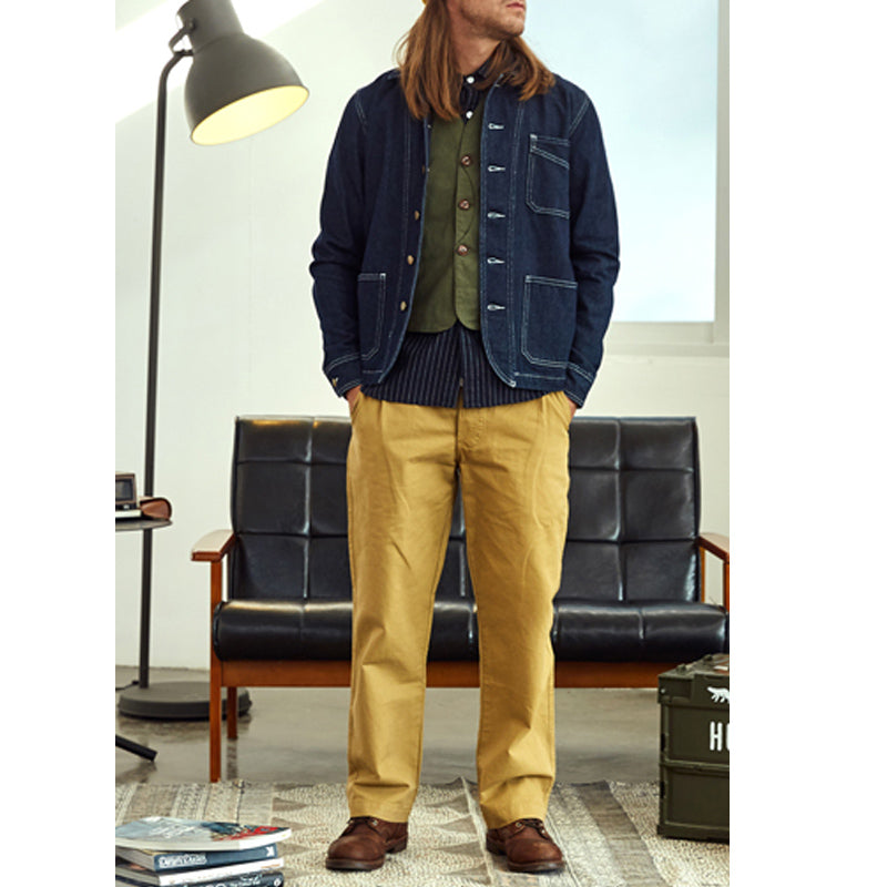 Retro Vertical Stripes Denim Jacket