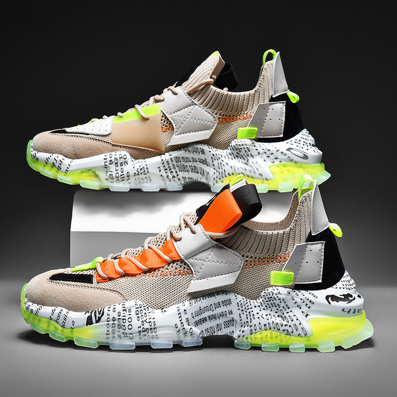 Graffiti Breathable Mesh Platform Casual Sneakers