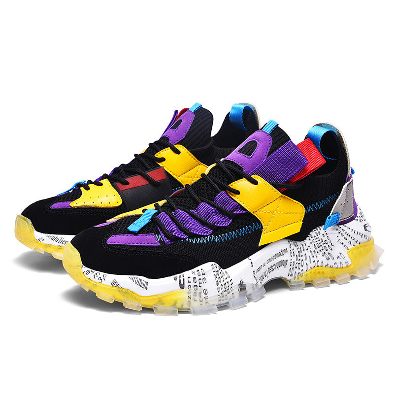 Graffiti Breathable Mesh Platform Casual Sneakers