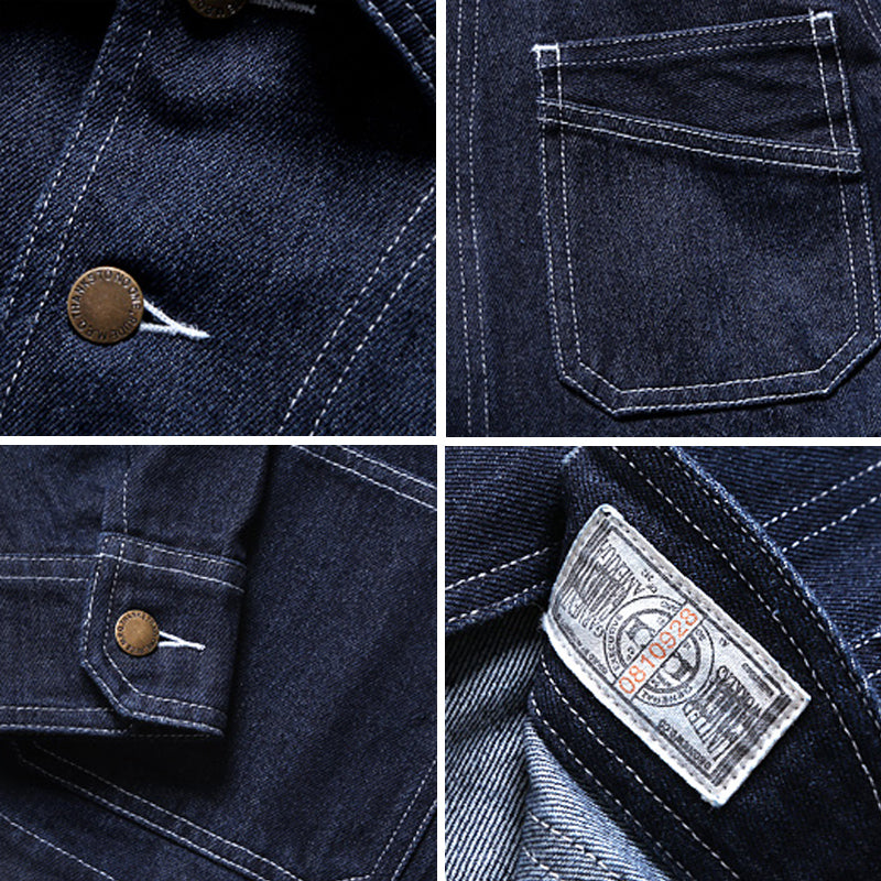 Retro Vertical Stripes Denim Jacket