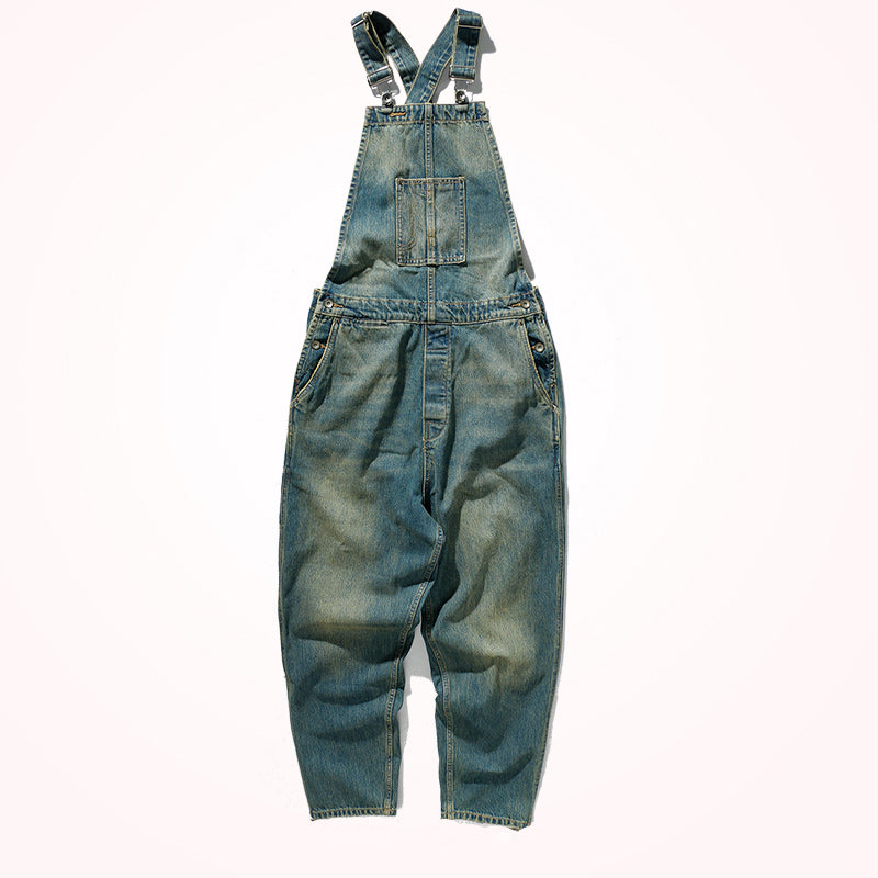 Retro Loose Small Straight-Leg One-Piece Jeans