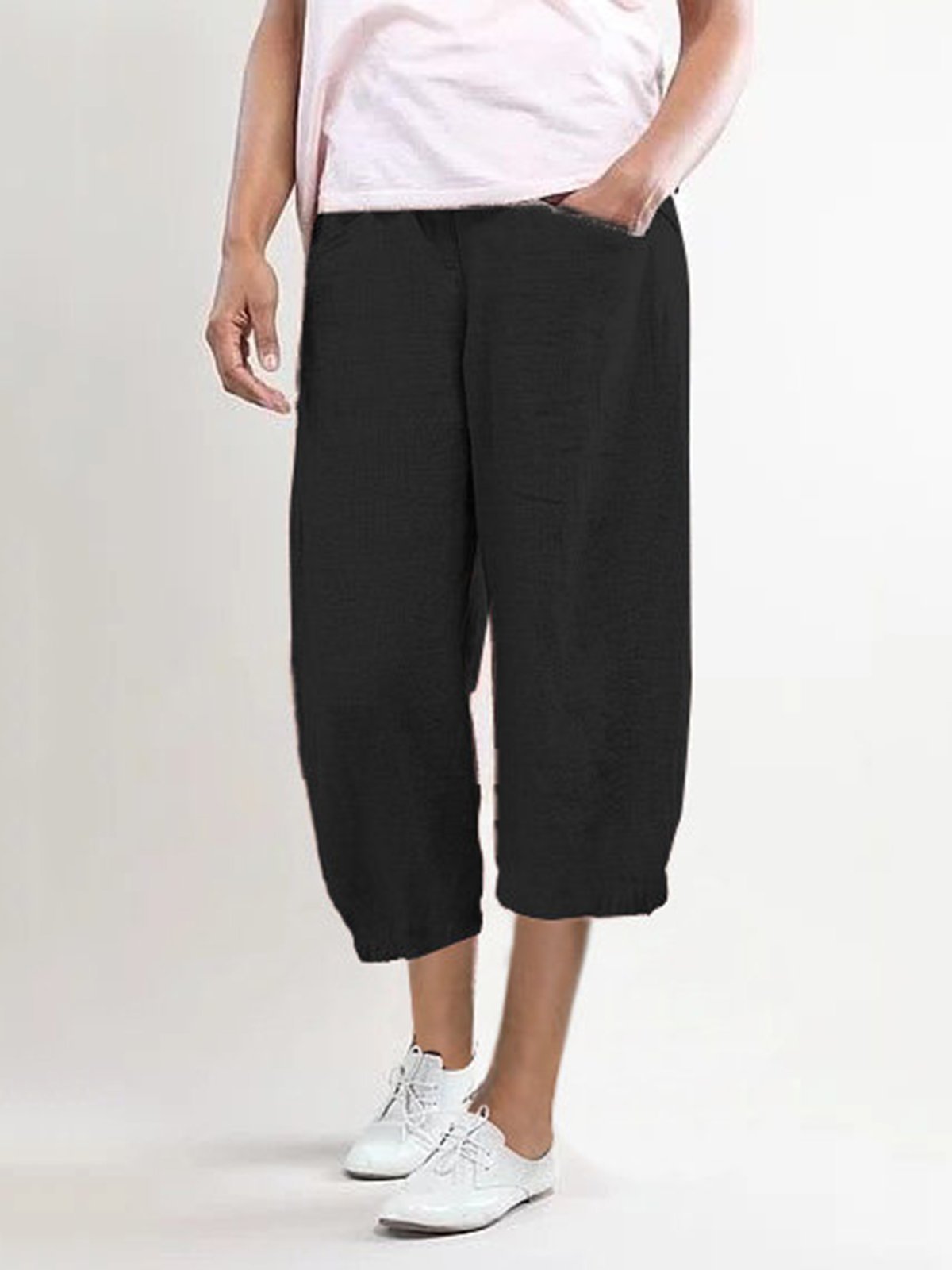 Summer Pockets Shift Casual Capri Pants