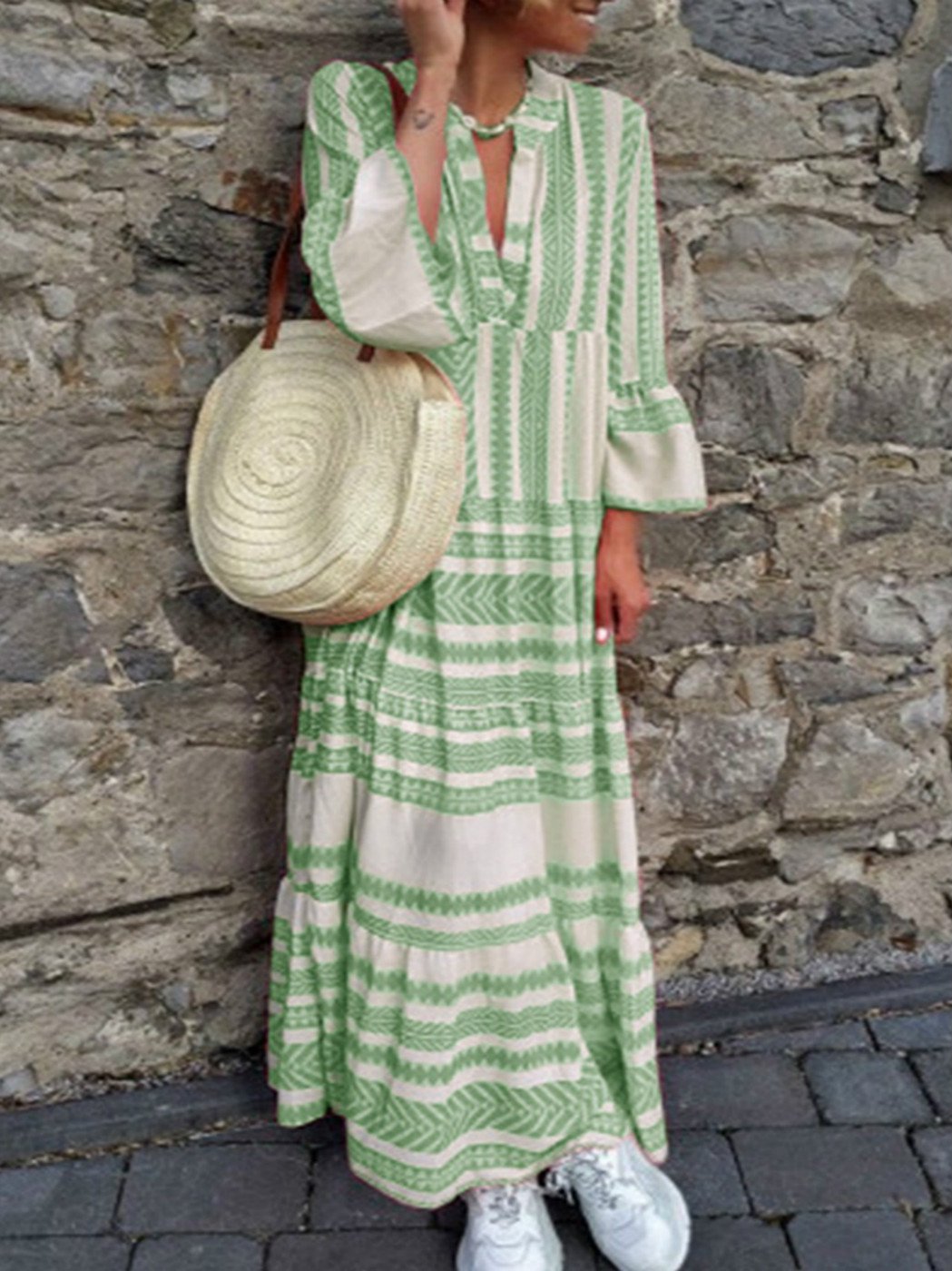 Pink Women Dresses Daily Printed Tribal Dresses