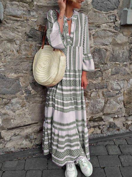 Pink Women Dresses Daily Printed Tribal Dresses