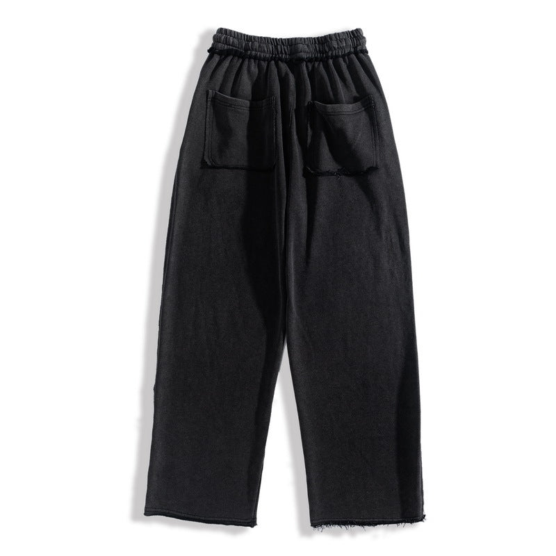 Smiley Graffiti Print Loose Straight-Leg Pants