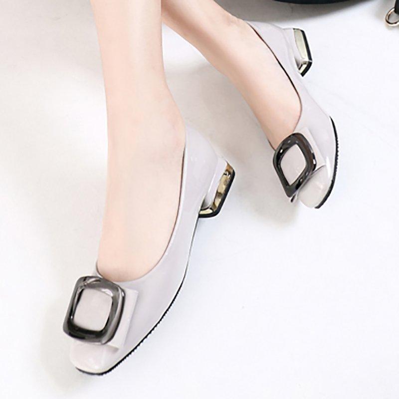 Daily Chunky Heel Low Square Toe Heels