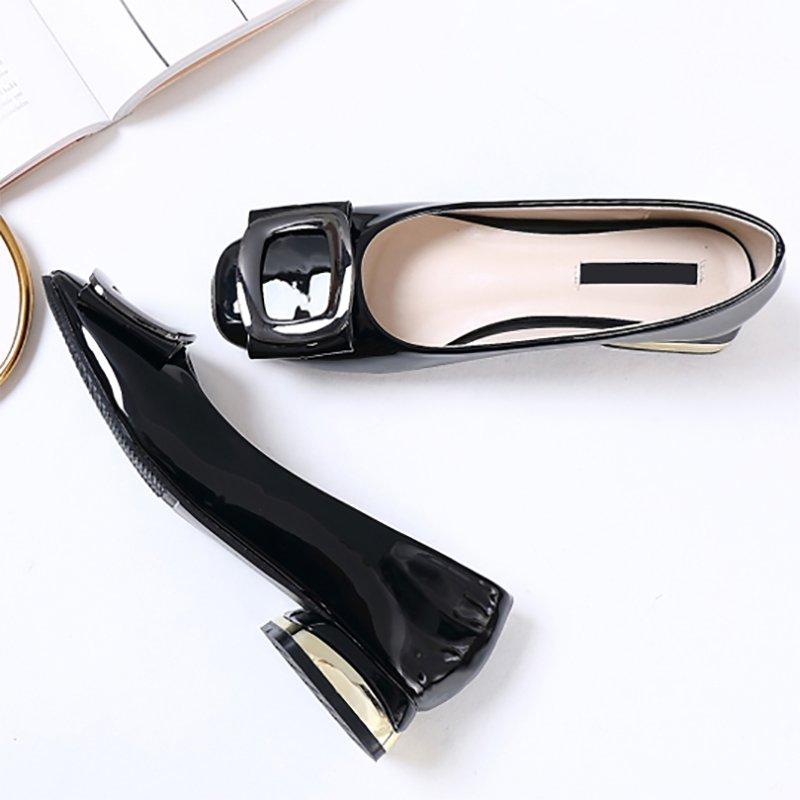 Daily Chunky Heel Low Square Toe Heels