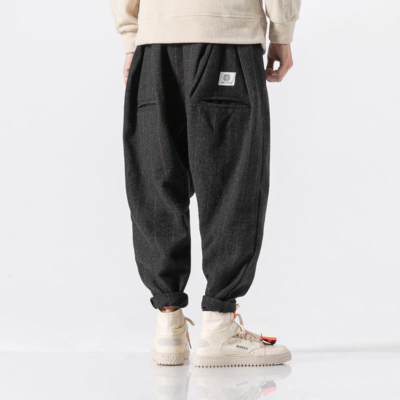 Japanese Thick Casual Plaid Trousers