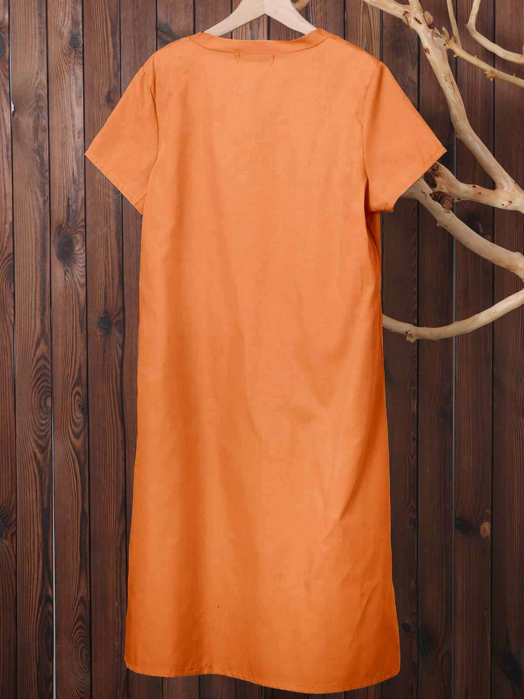 Casual Solid V-Neck Plus Size Dress