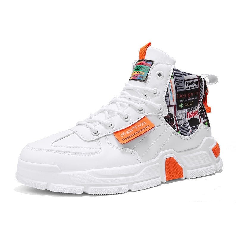 Graffiti Platform Lace-up Men Shoes