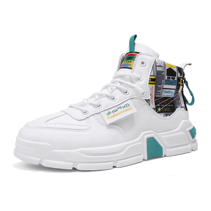 Graffiti Platform Lace-up Men Shoes