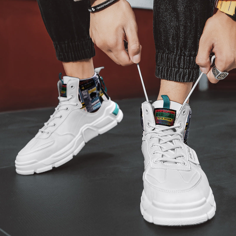 Graffiti Platform Lace-up Men Shoes